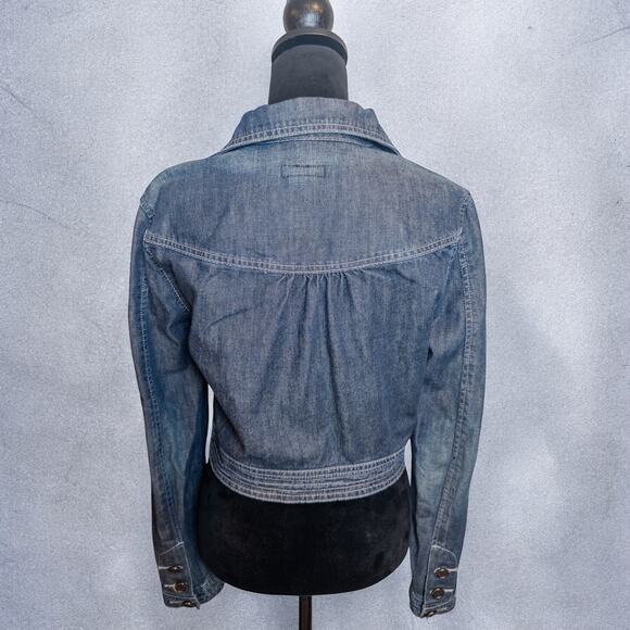 Vintage Y2K Calvin Klein Jeans Shrunken Cropped Denim Jacket Medium - Picture 6 of 11